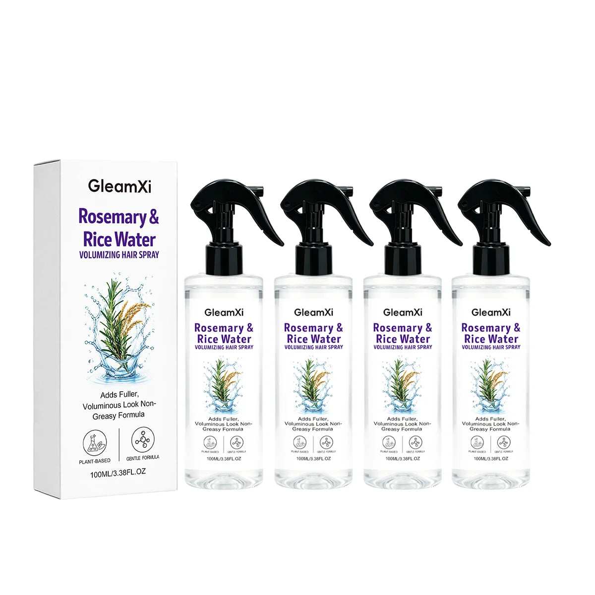 Rosemary & Rice Water Hair Spray Made with 100% Natural Extracts Lightweight Non-Greasy Formula For Softer Smoother-Looking Hair