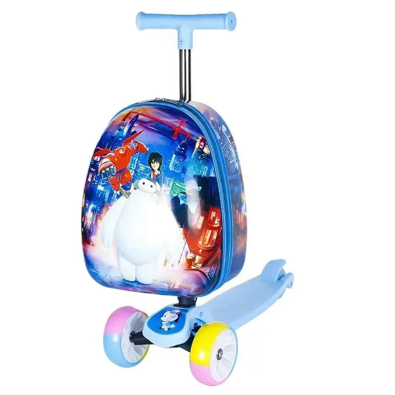 2025 New kids Scooter luggage,skateboard suitcase on wheels,children's gift,Cute Cartoon small trolley case,rolling luggage bag