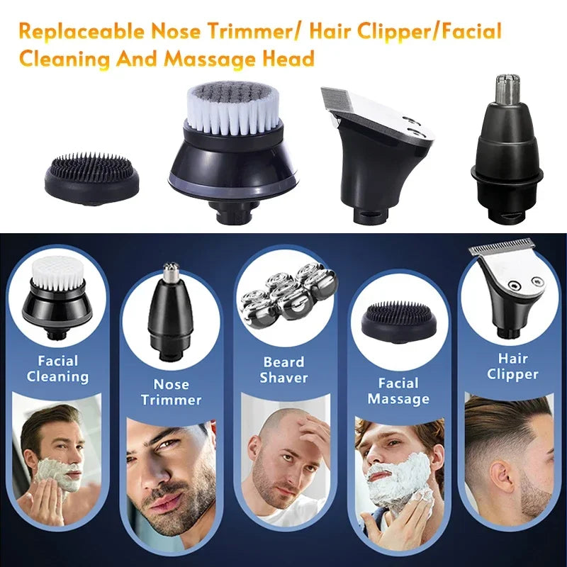 Replacement Electric Shaver Head 3/5/6/7/8/9 Floating Shaving Head Nose Trimmer Hair Clipper  Face Cleaning Brush Massage Head