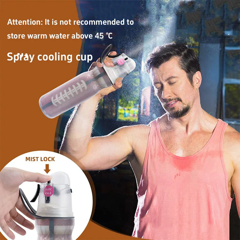 Cold Insulation Water Bottle, Bpa-free Sport Water Bottle, Great For Travel Outdoor Hiking, 16oz/20oz, Spray Cooling Cup Gifts