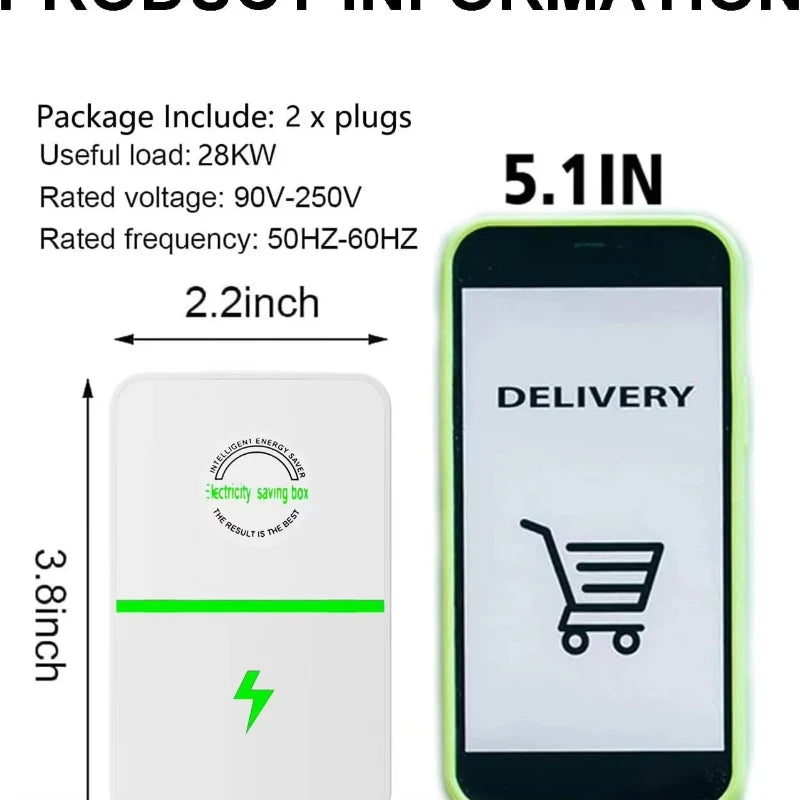 Electricity Saving Box Smart Power Saver Intelligent Power Factor Saving Device Cost Reducing Home Office EU/US Plug 2025 New