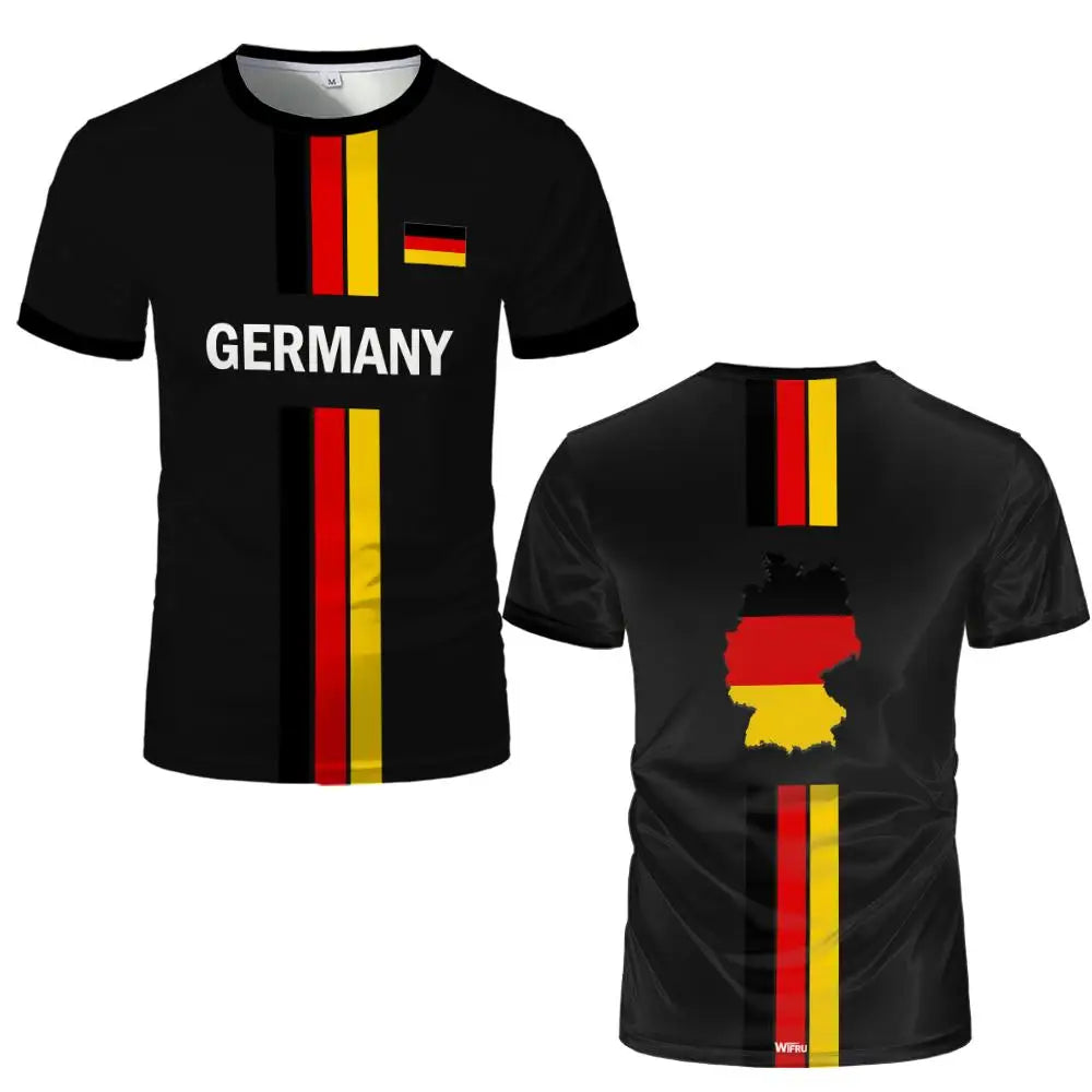 Germany National Flag Map T-Shirt Men Women 3D Print Breathable Outdoor Sports Football Jersey Tee Casual Streetwear O-neck Tops