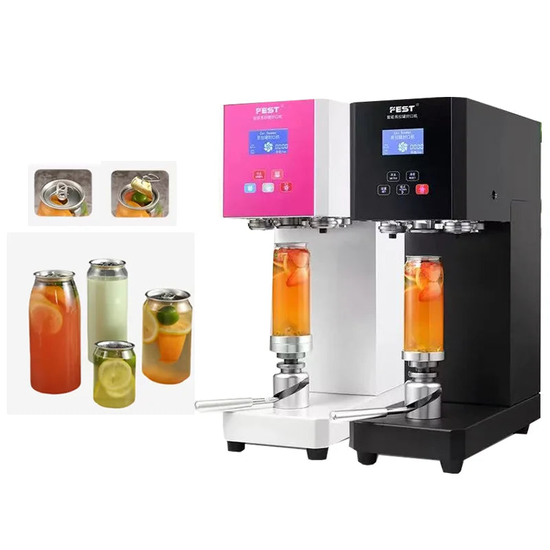 220V/110V Can Sealing Machine, Milk Tea Semi-automa Commercial Plastic Can Beverage can Seamer For 55mm