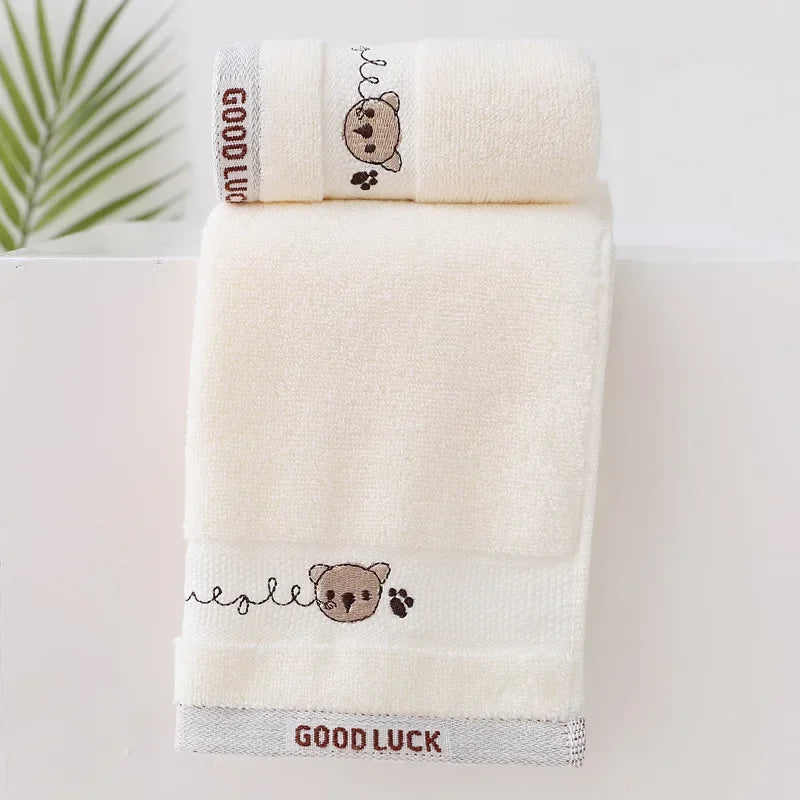 Bath Towel CottonFace Washcloth Cute Cartoon Baby Towels  Bear Hand Wipe Soft Children Towels Kids Newborn Bathing Handkerchief