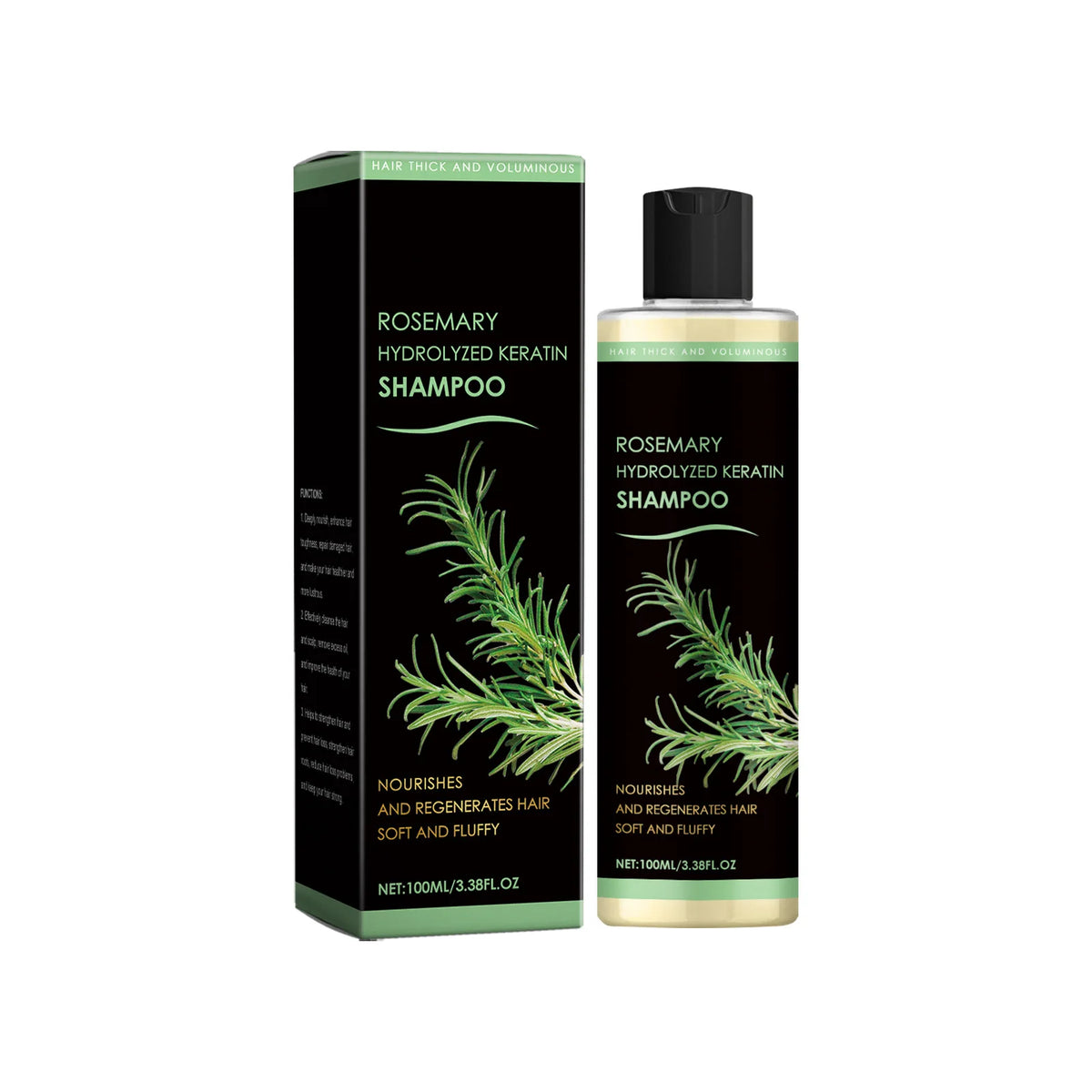 Rosemary Hydrolyzed Keratin Shampoo Soothing Scalp Anti Dandruff Thickening Volumizing Nourishing Regenerating Soft Hair Shampoo