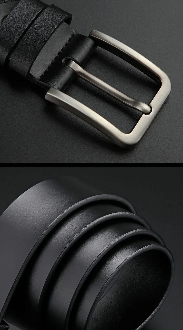 Business Leisure Men's Alloy Square Pin Buckle Belts Male Famous Brand Luxury Designer Synthetic Leather Jeans Belts for Men
