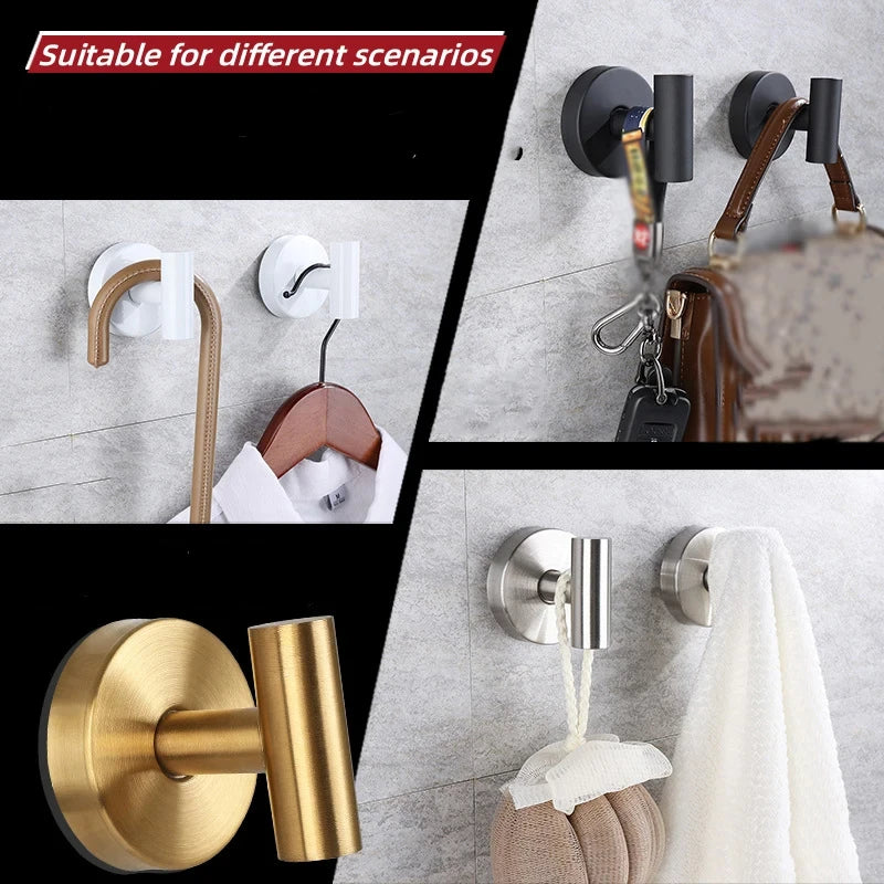 1/2PCS Stainless Steel Suction Cup Hooks Punch-free Wall Mounted Hook Hanging Towel Holder Bathroom Kitchen Vacuum Suction Cup