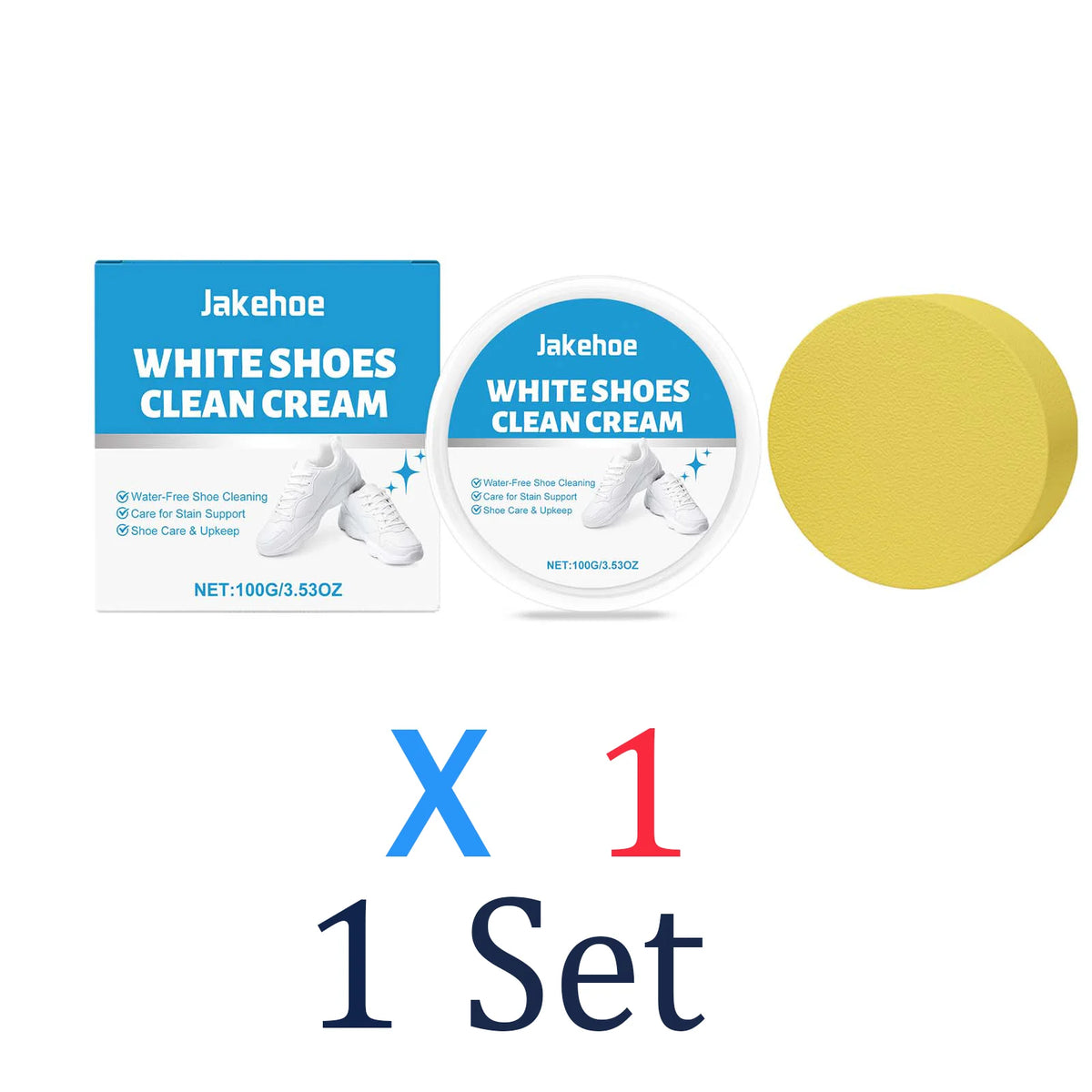 White Shoe Cleaner Cream Sneaker Stain Remover Waterless Cleaning Paste Whitening Repair Polish Leather Canvas Shoe Care 100g
