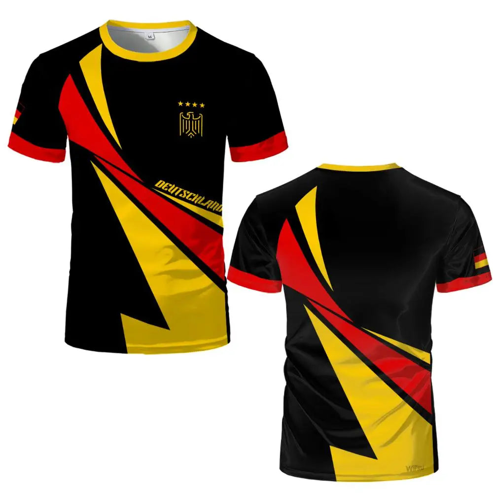 Germany National Flag Map T-Shirt Men Women 3D Print Breathable Outdoor Sports Football Jersey Tee Casual Streetwear O-neck Tops