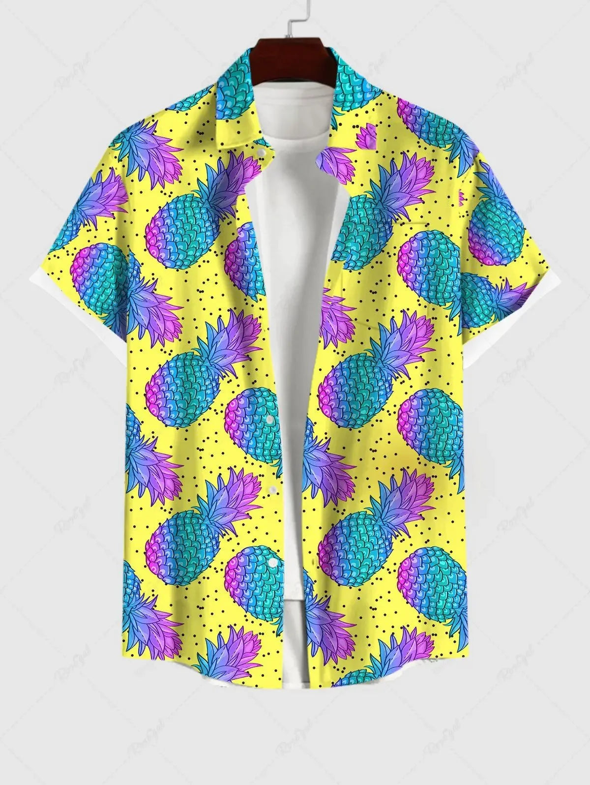Summer Tiki Men'S Hawaiian Shirt 3D Printed Short Sleeved Button Down Lapel Shirt Oversized Tops Casual Aloha Shirts Man