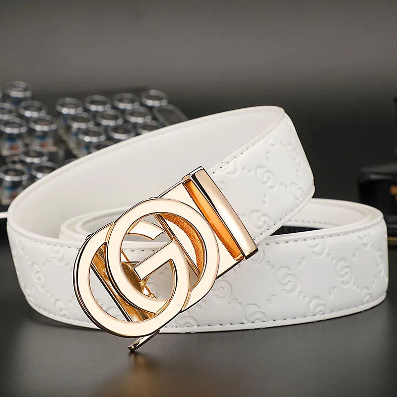 2025 High Quality New 3.4cm Belt women Luxury Automatic Buckle Leather Strap for men Belt Designers Brand Male Belt for jeans