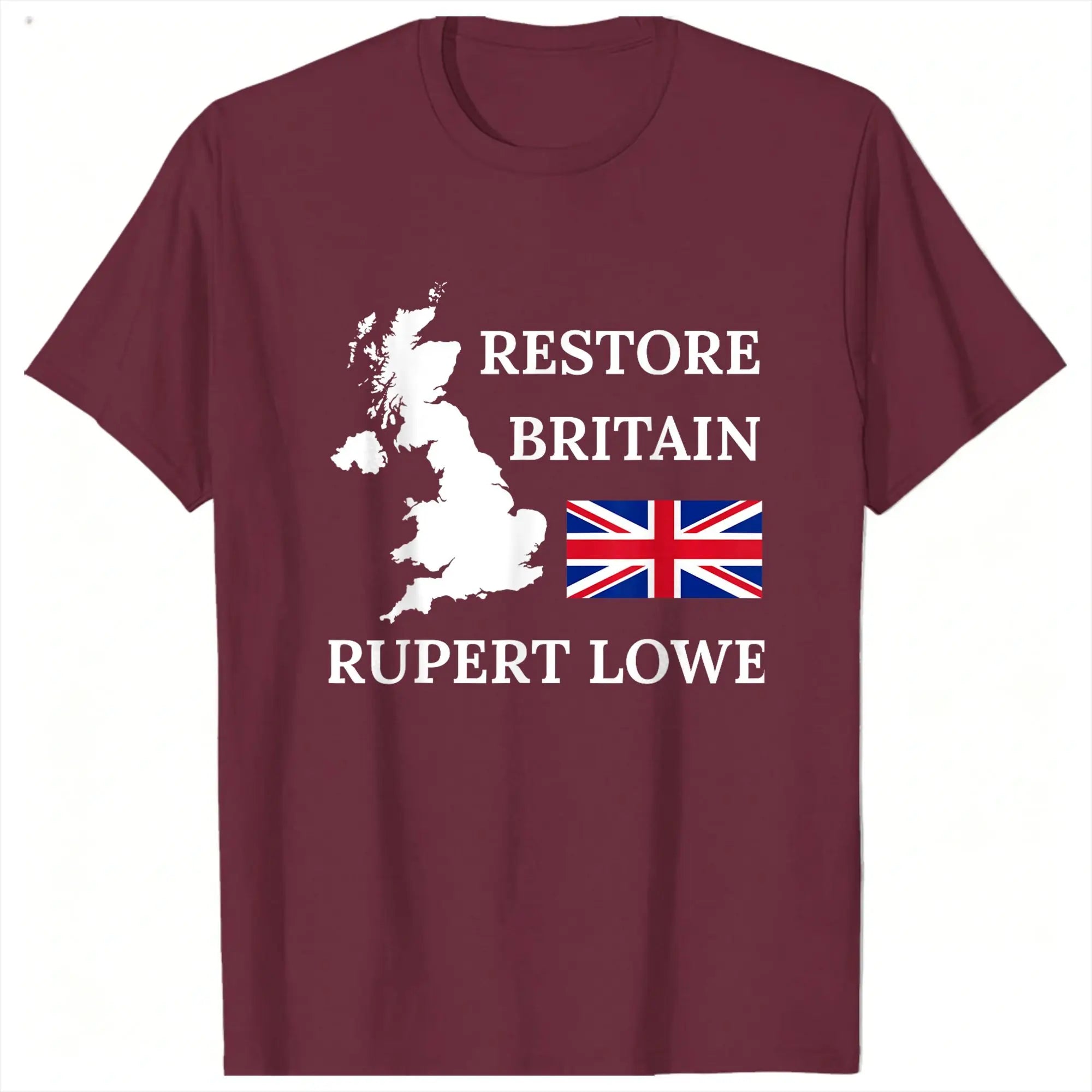 British Restore Britain Rupert Lowe UK United Kingdom T-Shirt for Men  Cotton Tee Shirt Crewneck Short Sleeve T Shirt Clothes