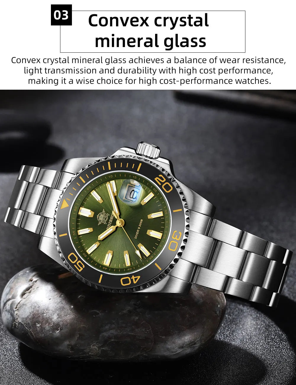 ADDIESDIVE New Diving Watch Men Luminous Cerammic Bezel 316L Stainless Steel 200m Waterproof AR Coated 41mm Quartz Wristwatch