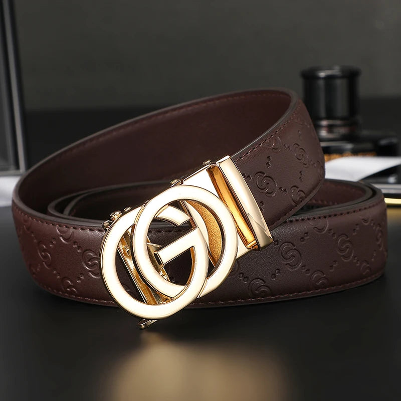 2025 High Quality New 3.4cm Belt women Luxury Automatic Buckle Leather Strap for men Belt Designers Brand Male Belt for jeans