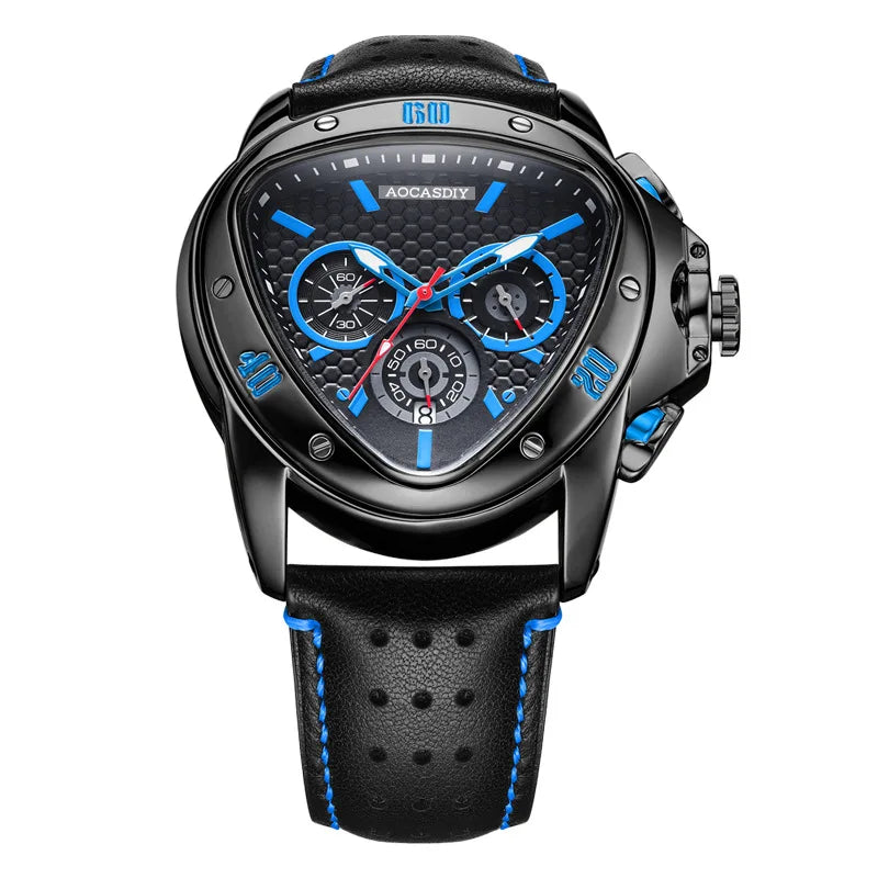 New Cool Triangle Watch Men Top Luxury Chronograph Watches Waterproof Quartz Wristwatches Gifts Relogio Masculino Drop Shipping