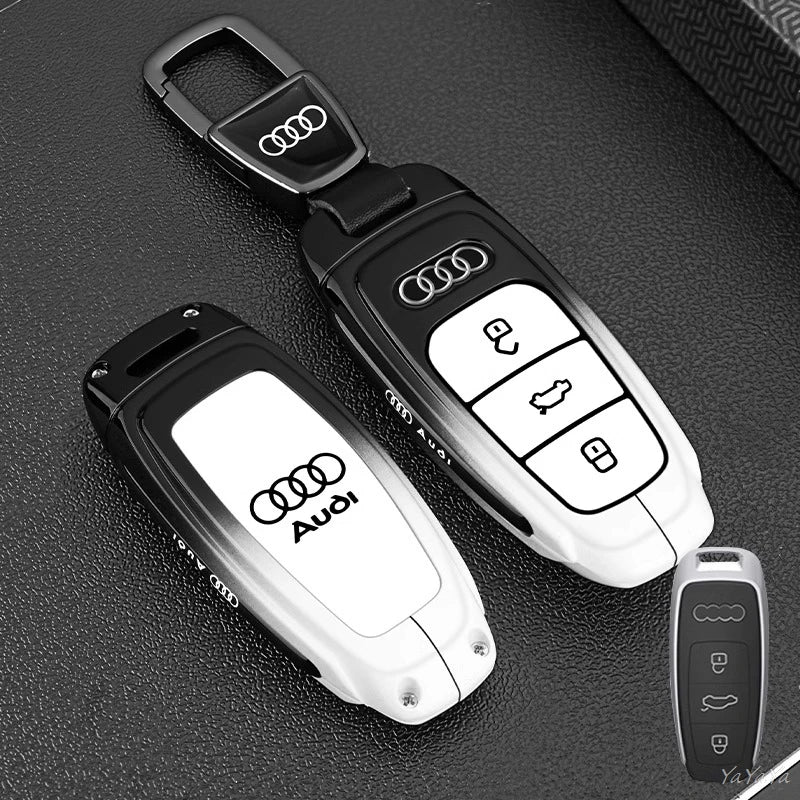 3 Button Metal Car Key Case Cover Key Protect Shell For Audi A3 A4 Q3 Q5 TT A1 A4L A5 Q5L Q7 A6L A7 A8L A6 S3 S4 RS5 RS Sticker