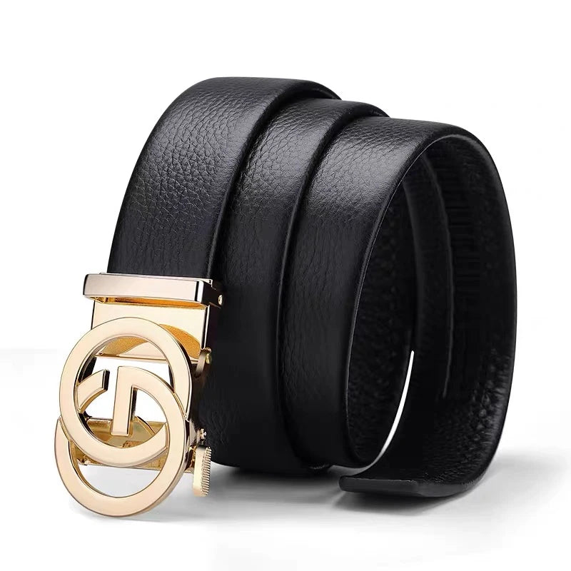 2025 High Quality New 3.4cm Belt women Luxury Automatic Buckle Leather Strap for men Belt Designers Brand Male Belt for jeans