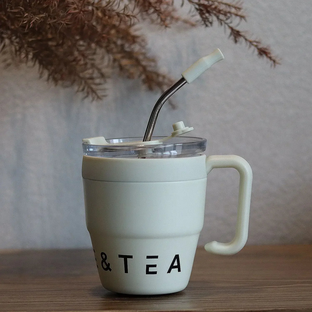 Coffee Cup Stainless Steel Insulated Cups Portable Cold Hot Drinks Water Cup Milk Mug with Straw Household Office Drinkware