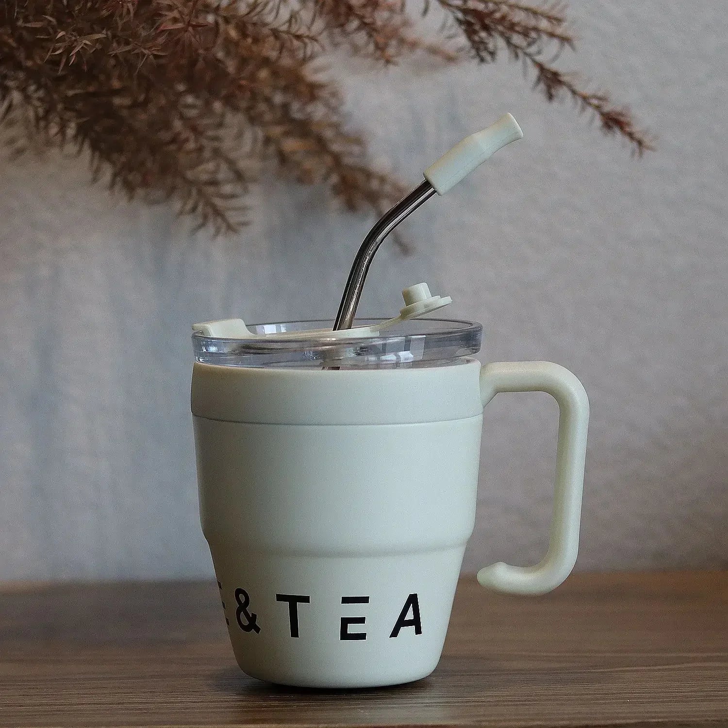 Coffee Cup Stainless Steel Insulated Cups Portable Cold Hot Drinks Water Cup Milk Mug with Straw Household Office Drinkware