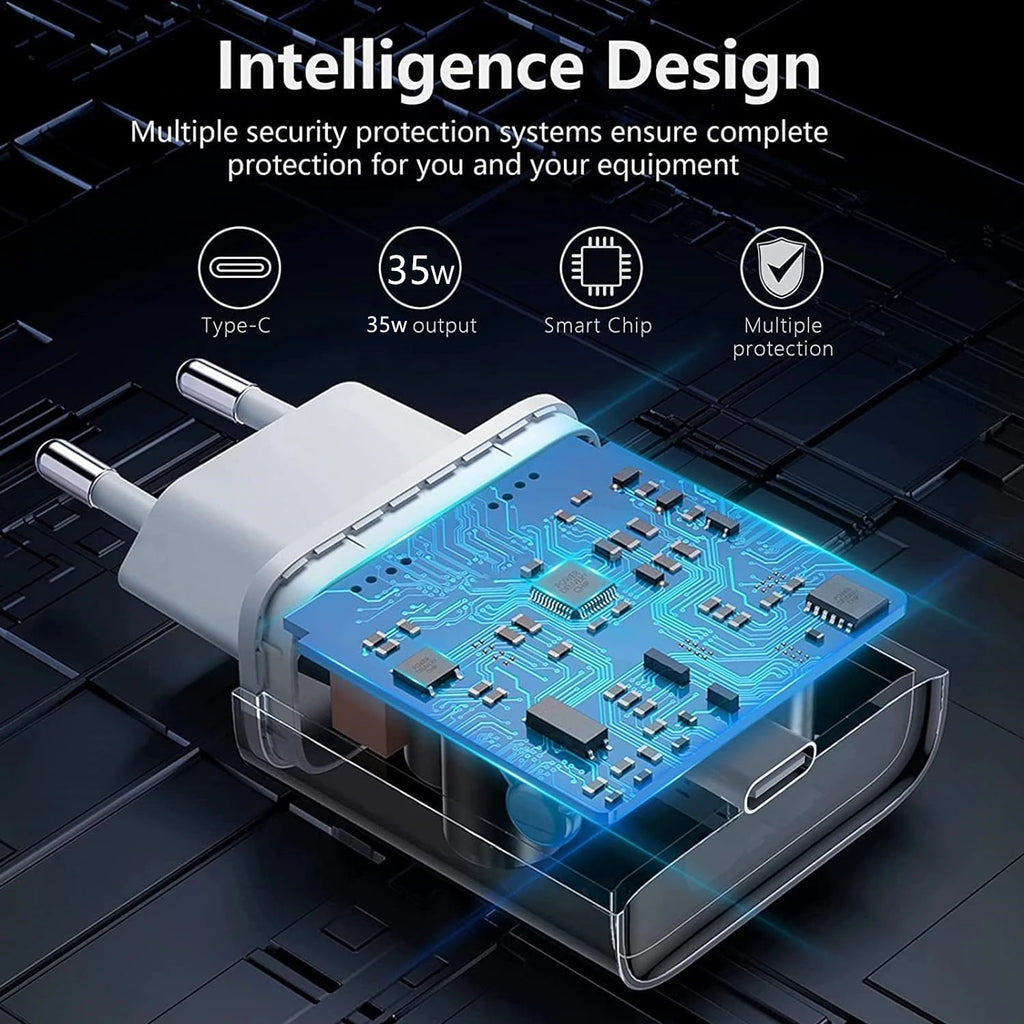 35W PD Fast USB-C Charger For iPhone 13 14 Pro Max 11 12 mini X XR XS Max 8 Plus Rapid Charging Phone Charger Cable 1m 1.5m 2m