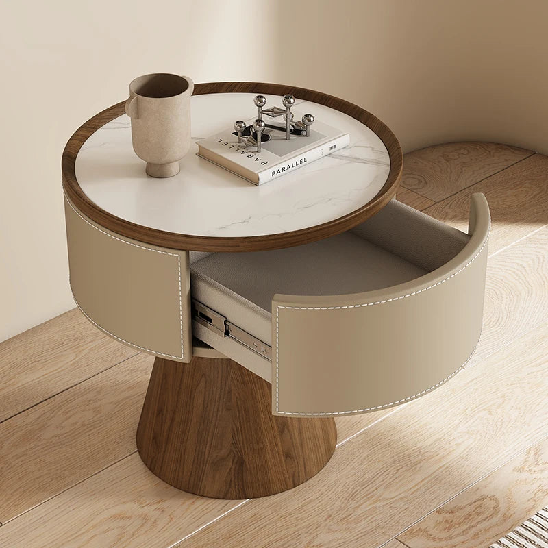 Round Design Bedside Tables With Drawers Premium Aesthetic Bedside Table Modern Luxury Mesitas De Noche Bedroom Furniture