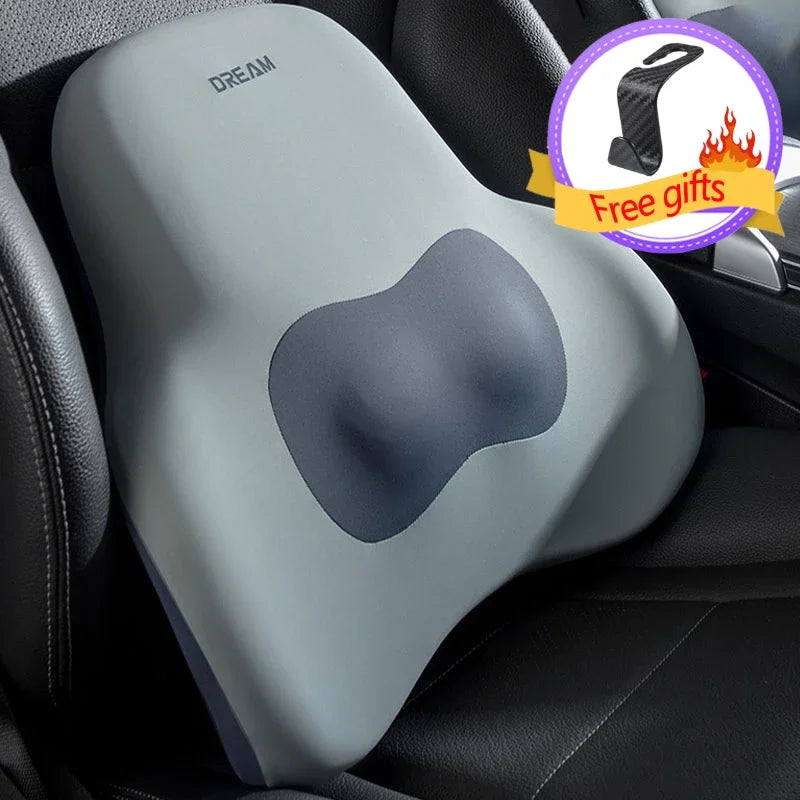 Car Seat Pillow Adjustable Neck Pillow Lumbar Support Pad Breathable Memory Foam Slow Rebound Pillow Universal Lumbar Cushion