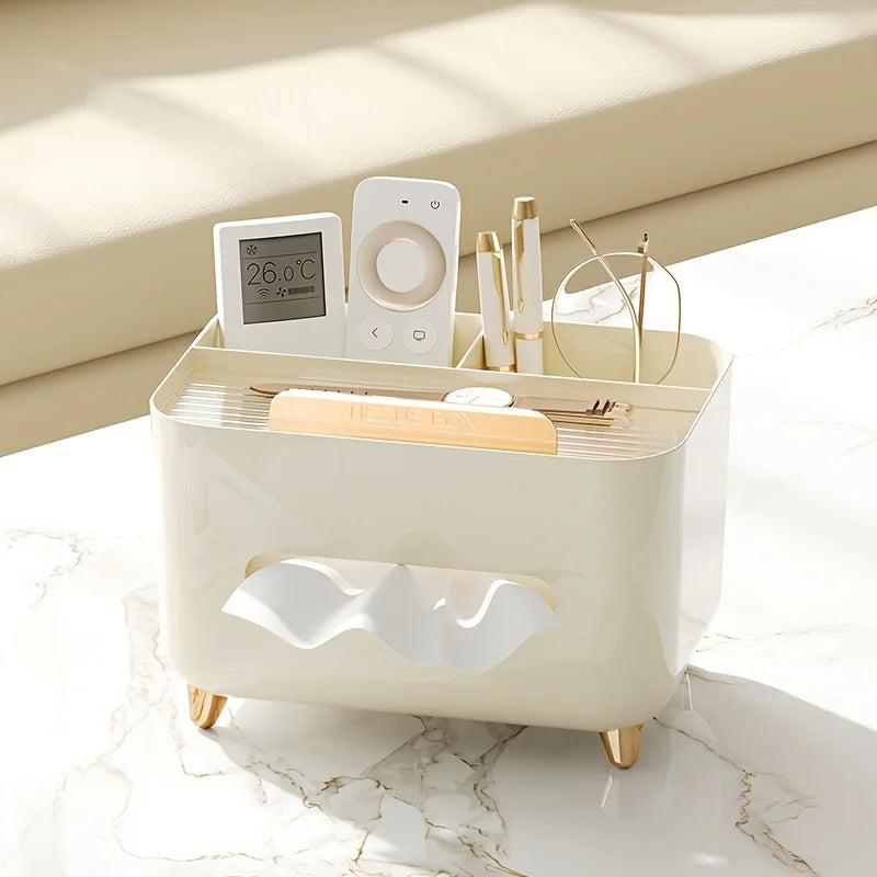 Tissue Box Home Living Room Desktop Multi Functional Desktop Manager for Home Office Desk