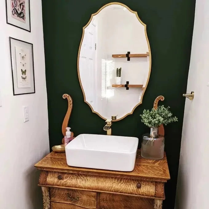Retro Wall Mounted Bathroom Decorative Mirror French Light Luxury Bathroom Mirrors Hotel Home Furnishings Espejos De Baño