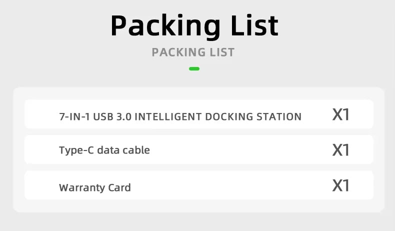 PIVA G71 docking station 7-in-1 docking station 4K high-definition projector adapter converter, multi interface USB 3.0 Gigabit