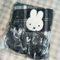 Miffy Black Checkered Scarf Autumn Winter Warm Versatile Cute Scarf for Women Girl Fashion Cotton Stoles Scarf Christmas Gifts