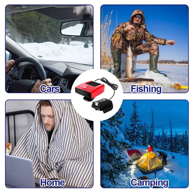 Top Deals 4 In 1 Car Heater Electric Cooling Heating Fan Electric Windshield Defogging Demister Defroster For  18V Battery