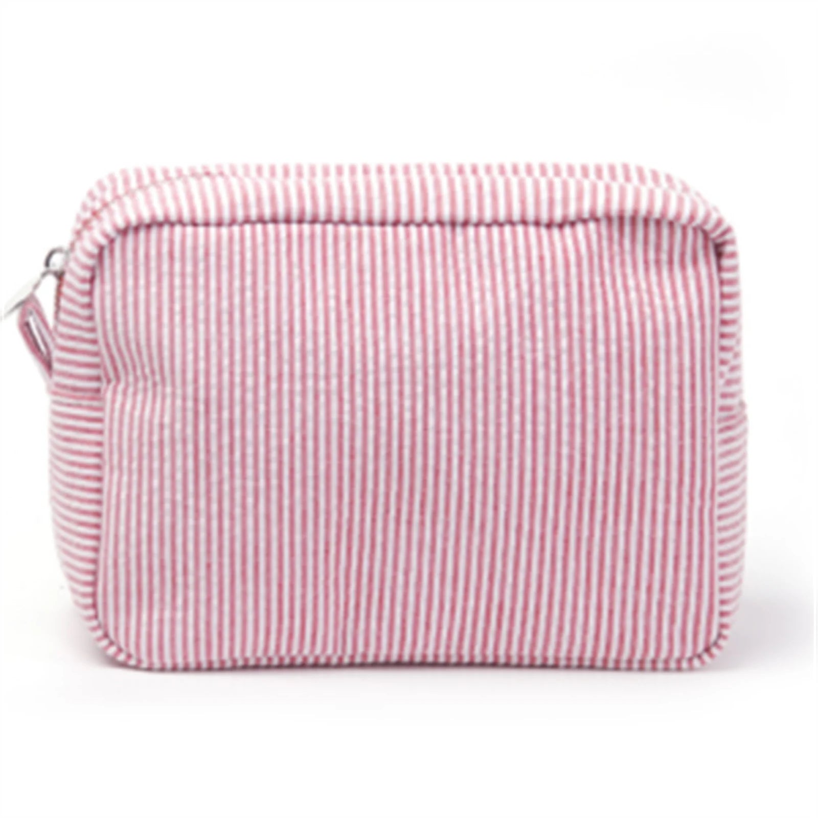 Seersucker Cosmetic Bag For Women Storage Makeup Bags Embroidery Toiletry Bag Bridesmaid Gift