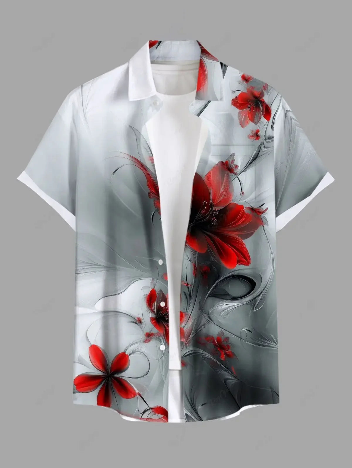 Summer Tiki Men'S Hawaiian Shirt 3D Printed Short Sleeved Button Down Lapel Shirt Oversized Tops Casual Aloha Shirts Man