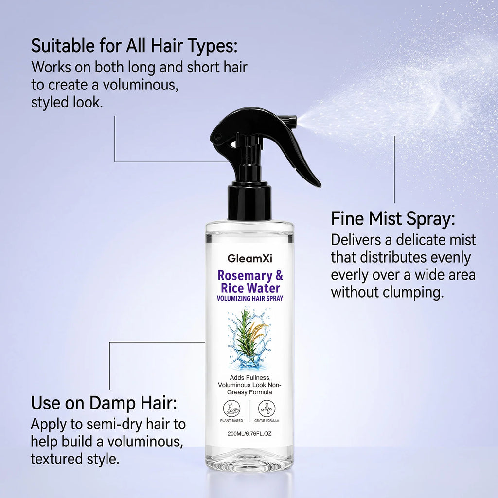 Rosemary Rice Water Hair Root Nourishing Spray Volumizing Smoothing Frizz Control Moisturizing Mist Hair Styling Finishing Spray