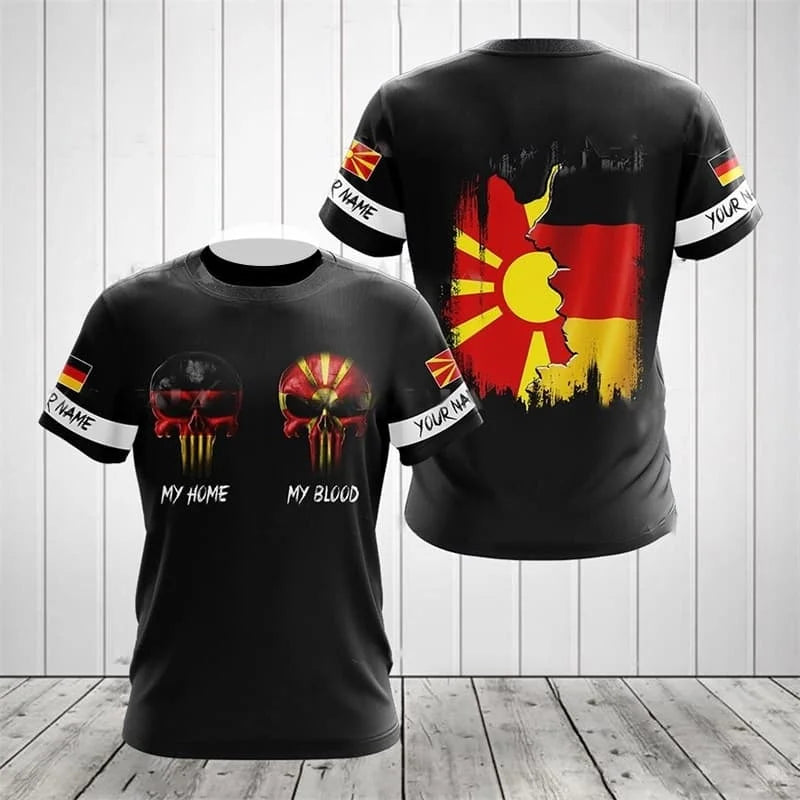 German National Emblem T-Shirt for Mens' Sports Gym T-Shirt Summer Quick Dry Short Sleeves Women Wetsuit Surfing Suit Beachwear