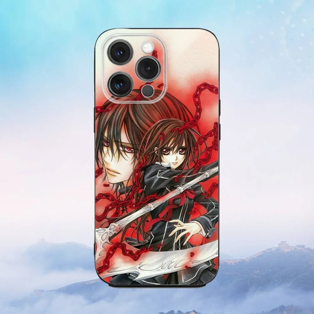 Anime M-Manga Vampire Knight Phone Case For iPhone 16e,16,15,14,13,12,11,Pro,X,XS,Max,XR,Plus,Mini Soft Black Cover