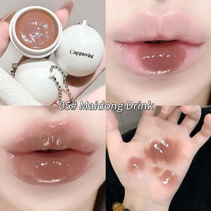 Crystal Mirror-like Lip Glaze Jelly Hydrating and Moisturizing Lipstick Balm Grape Rose Watery Lip Gloss Makeup Plump Lip Beauty