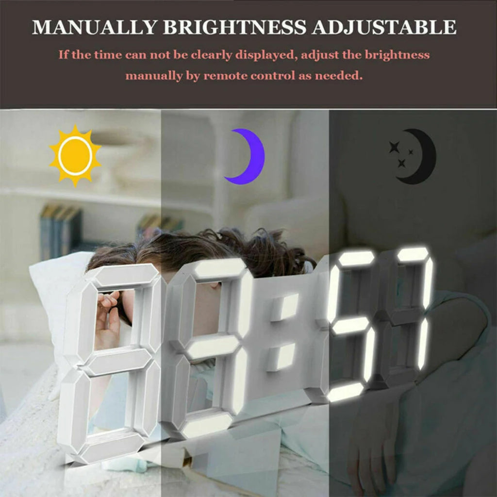 Home Wall Clocks 3D Modern Digital LED Wall Clock 24/12 Hour Display Timer Alarm Home USB  Alarm Clocks Decoration For Bedroom
