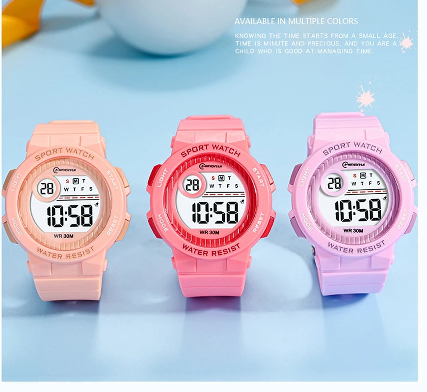 Children Watch Waterproof Digital Watch for Girls Boys Blue Electronic Sport Kid Watches Alarm Swimming Clocks Gifts