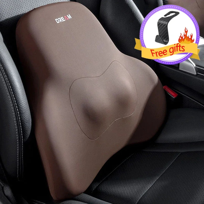 Car Seat Pillow Adjustable Neck Pillow Lumbar Support Pad Breathable Memory Foam Slow Rebound Pillow Universal Lumbar Cushion