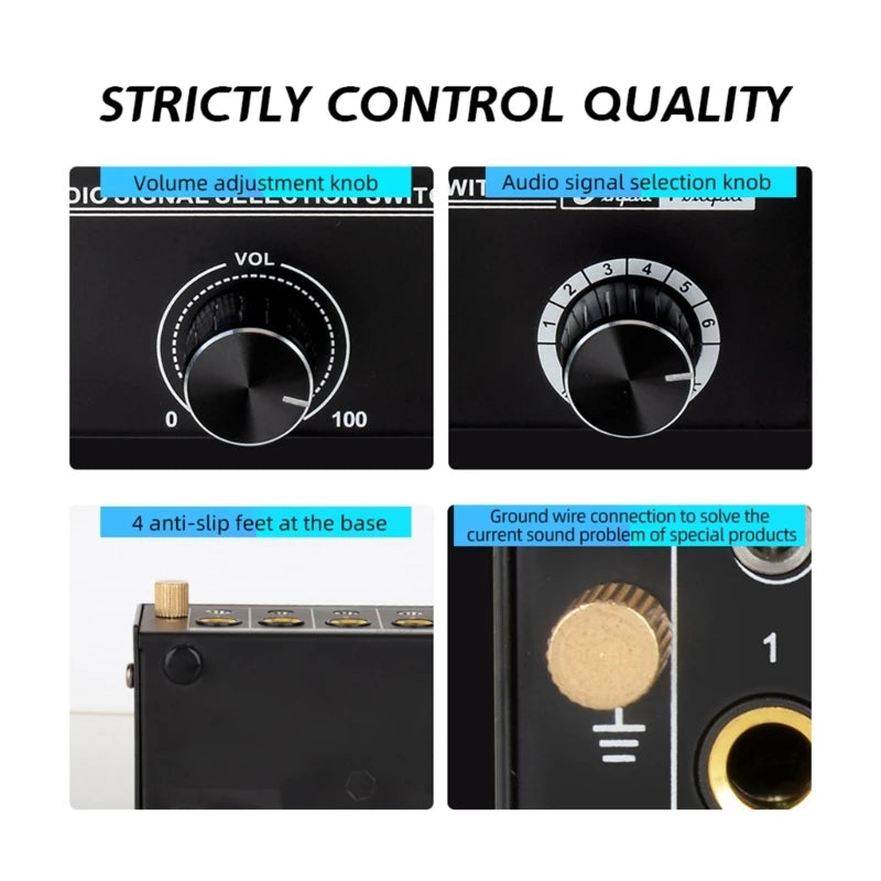 6 In 1Out Audios Signal Selection Switcher Audios Switcher Selector For Seamlessly Sound Quality Effortless Switching