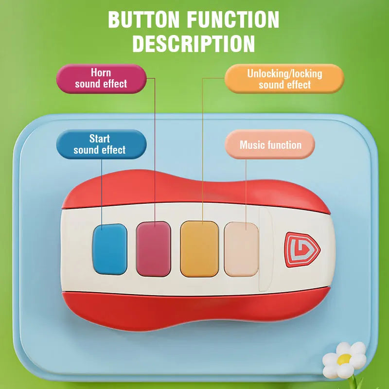 Baby Toy Musical Car Key Pretend Play Baby Vocal Music Toys Smart Remote Car Educational Toys for Children Gift for Newborn