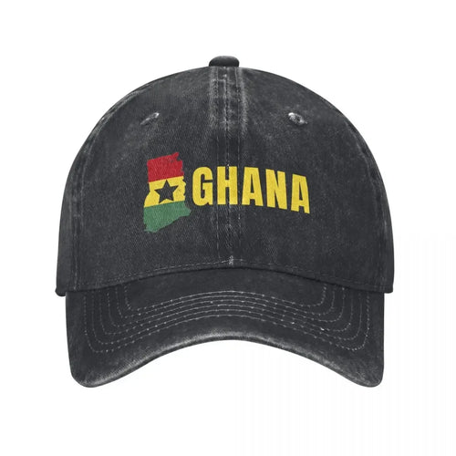 Ghana Holiday Baseball Cap birthday funny hat men's big size hat black Men Caps Women's