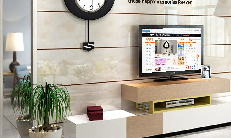 Wall Clock for Living Room, Creative Fashion, Modern Simple Home Swing Clock