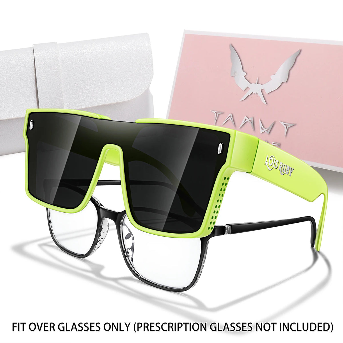 Men's Oversized Square Sunglasses Fit over Lens Myopic Eyeglasses for Prescription Wear Driving Fishing Bicycle Goggles