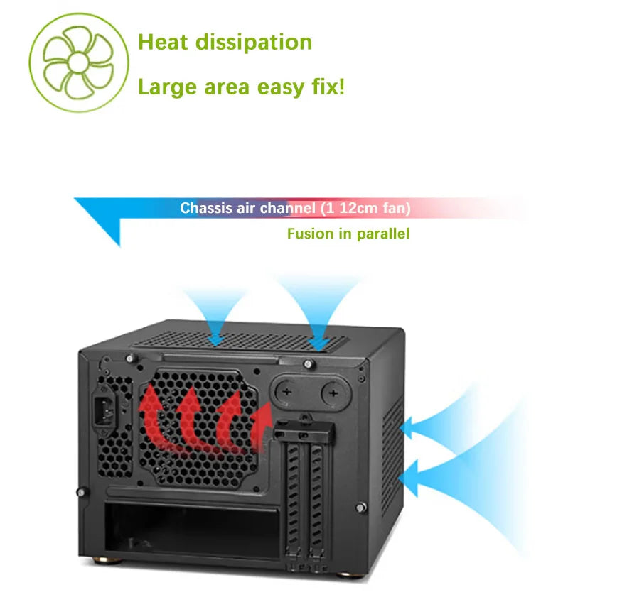 Golden Field Foresee N1 Desktop Computer Case MINI-ITX Mini Chassis Support 18*22CM Motherboard 4 Drive