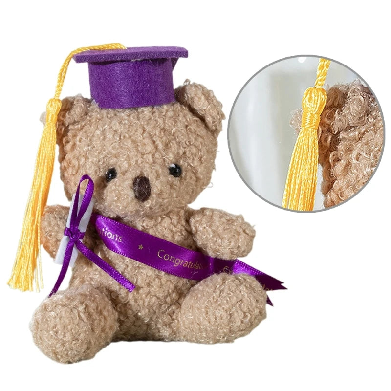 Plush Toy Stuffed Bear Graduate Student Souvenir Graduation Gift Bachelors Hat Graduation Hat Gift for Schools
