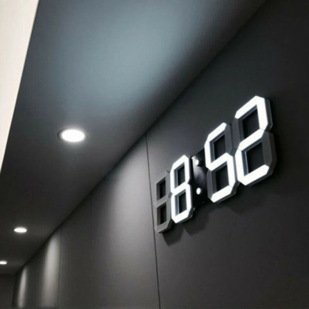 Home Wall Clocks 3D Modern Digital LED Wall Clock 24/12 Hour Display Timer Alarm Home USB  Alarm Clocks Decoration For Bedroom