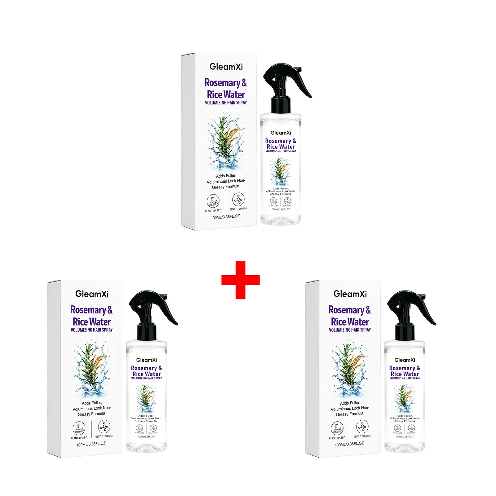 Rosemary & Rice Water Volumizing Hair Spray Lightweight Hydrating Strengthening Hair Root Improve Split Ends Nourish Hair Care
