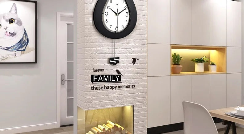 Wall Clock for Living Room, Creative Fashion, Modern Simple Home Swing Clock